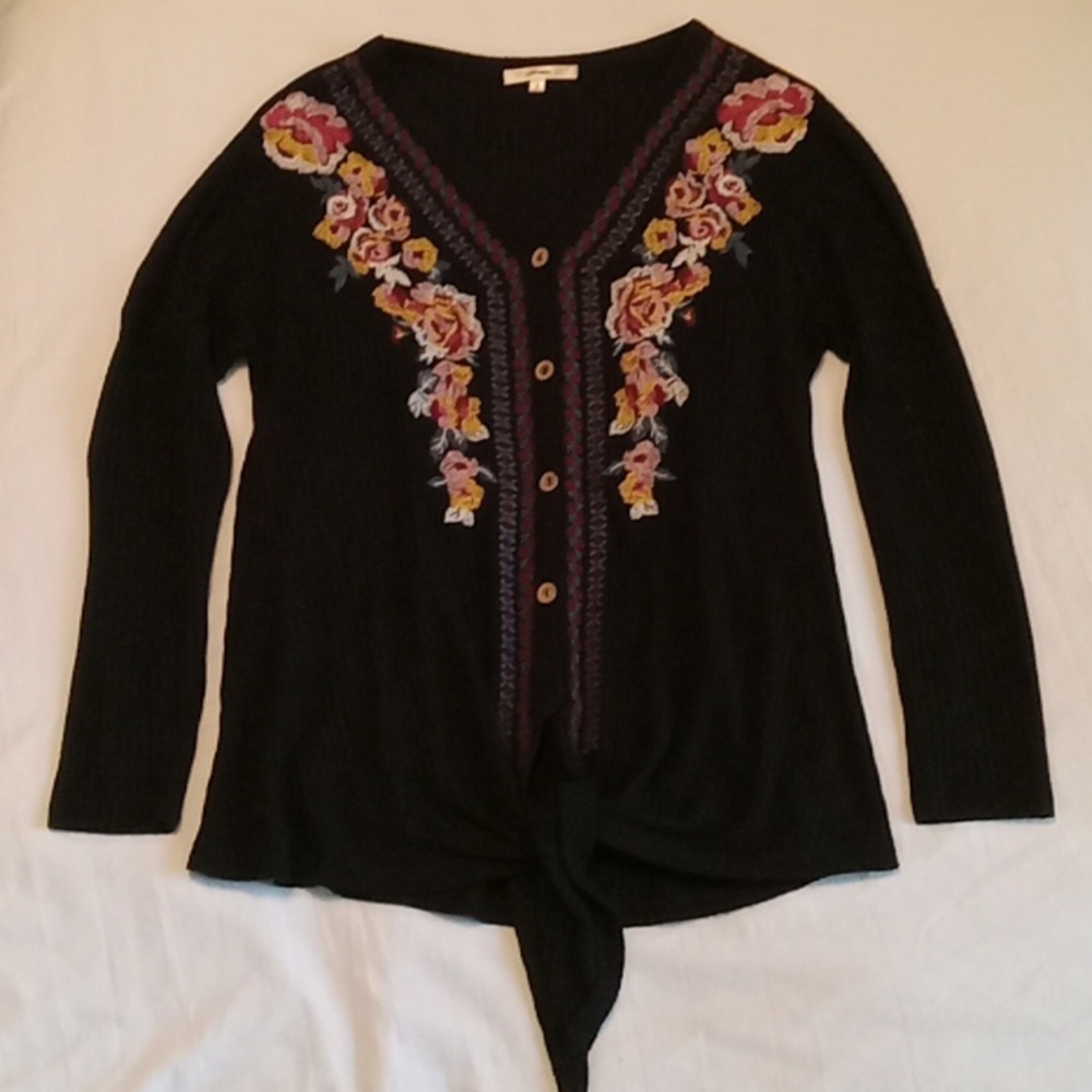 Andreé by Unit floral embroidered cardigan sz. S